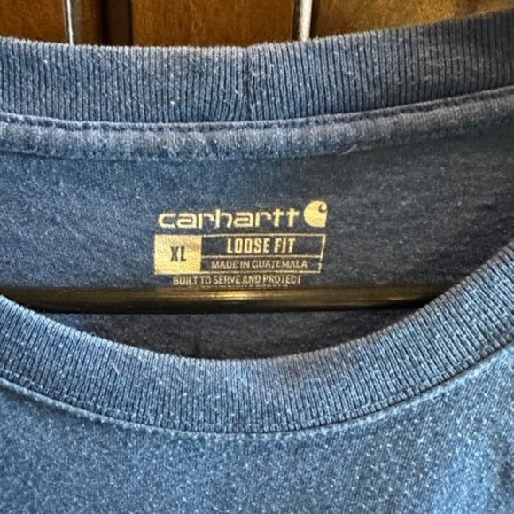 Men's XL Loose Fit Carhartt Blue Short Sleeve T-Shirt - Picture 4 of 5